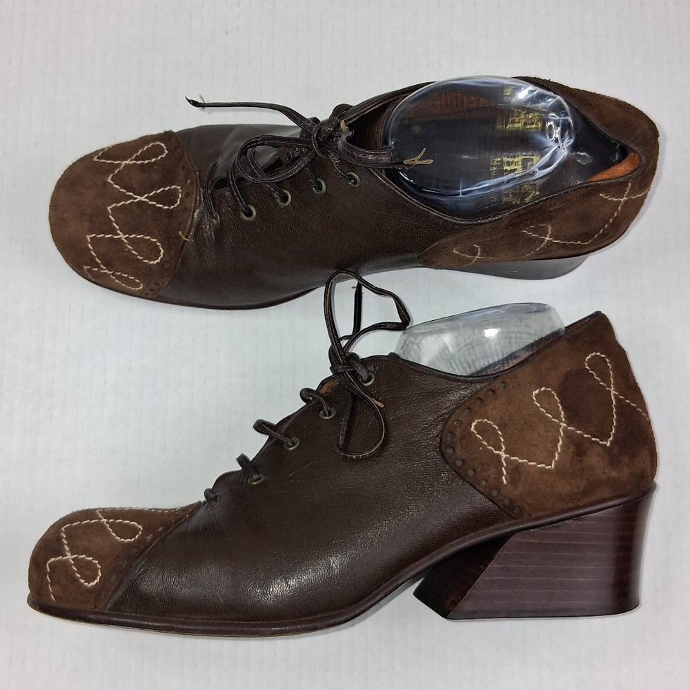 Nunn Bush Made In Italy Brown Suede Leather Steampunk Lace Up Loafers
